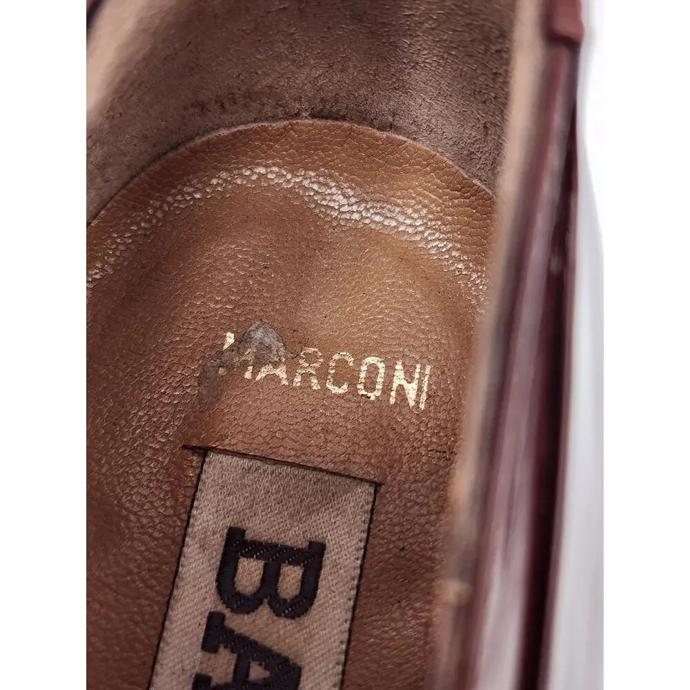 Bally Marconi Brown MADE IN ITALY Mens 10.5 D Leather Cap Toe Oxford Dress Shoes